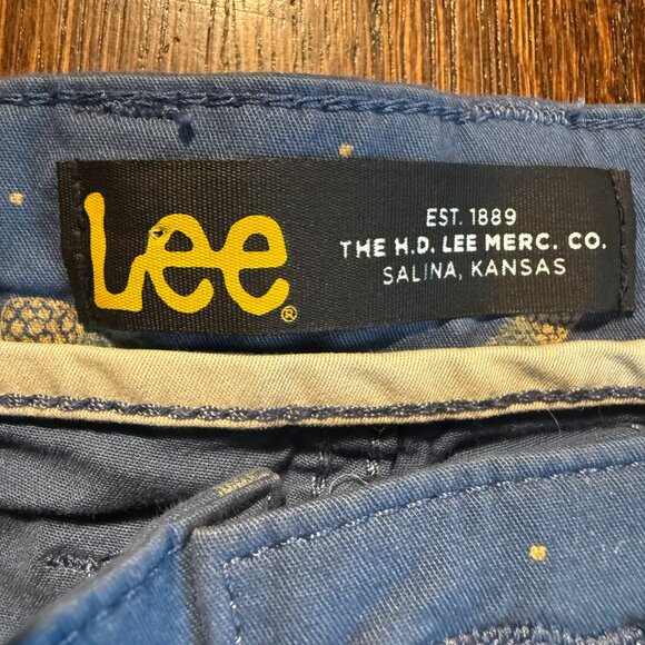 Lee Pineapple Print Men's Shorts Blue Cotton Casual Summer - Picture 3 of 7